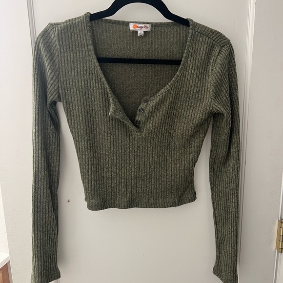 Green crop long sleeve - Picture 2 of 4